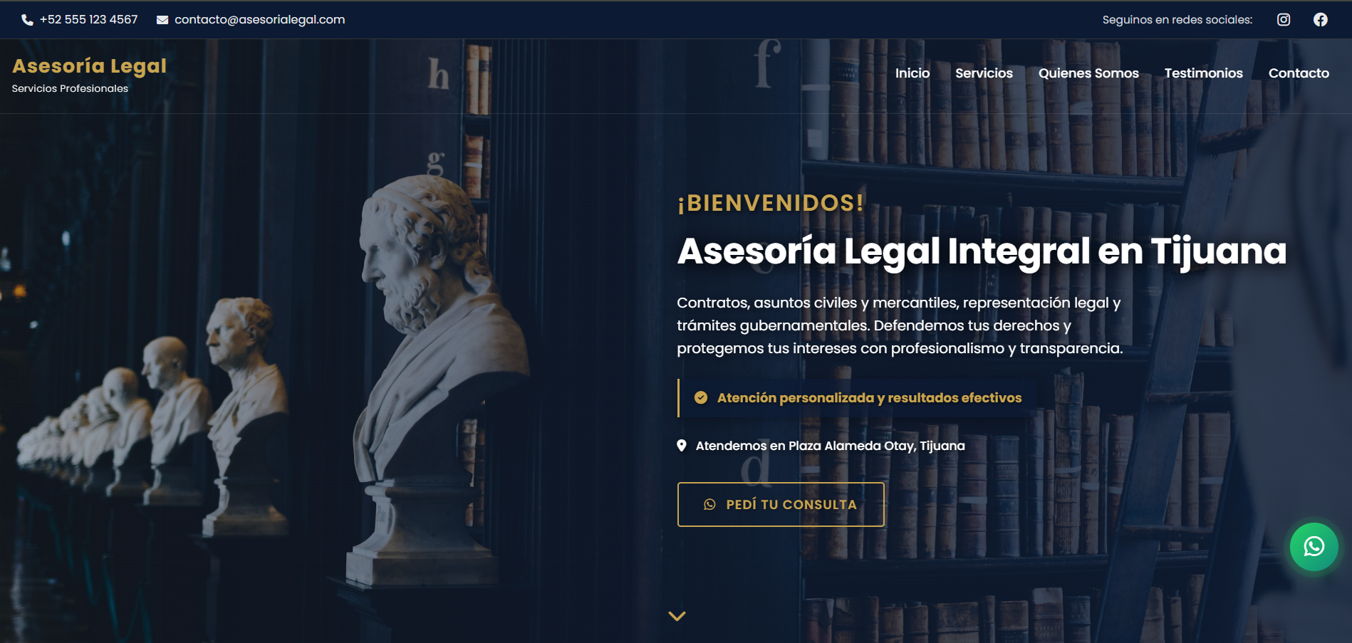 Demo Web Profesional para Abogado